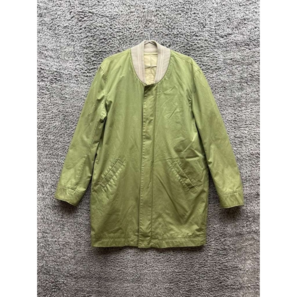 Linder Ribbed Collar Full Zip Long Bomber‎ Jacket Olive Green Mens Size M/L